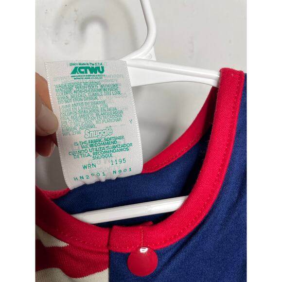 NEW Vintage Healthtex USA Romper One Piece Red White Blue Size 6-9 Months - Picture 6 of 6